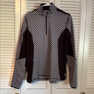 Lands' End Sport Black and White Pullover